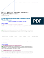 NCERT Solutions For Class 12 Flamingo English The Last Lesson
