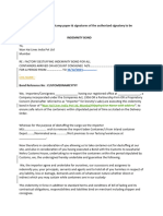 Factory Destuffing Indemnity Bond Template | PDF | Indemnity | Cargo