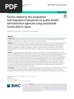 Factors Related To The Resignation of Doctors Public Sector Japan