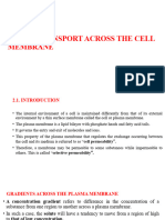 UNIT 2. Transport Across The Cell Membrane