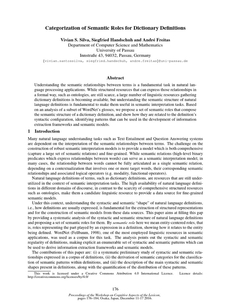Categorization of semantic roles for dictionary definitions pdf