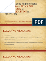 Kahalagahan NG Filipino Bilang DISIPLINA at WIKA NG