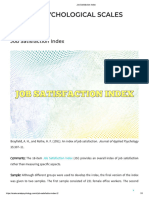 Job Satisfaction Index - The Psychological Scale