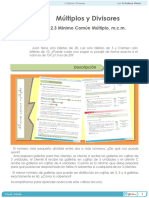 Múltiplos y Divisores: 2da Unidad