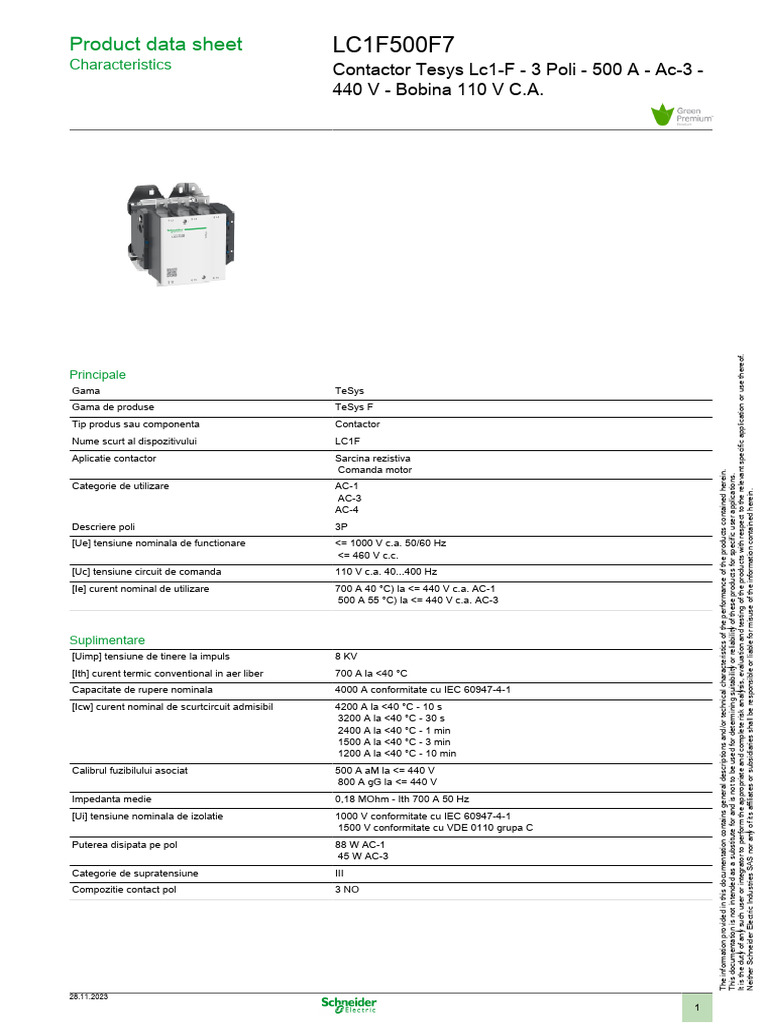LC1F500F7 DATASHEET RO Ro | PDF