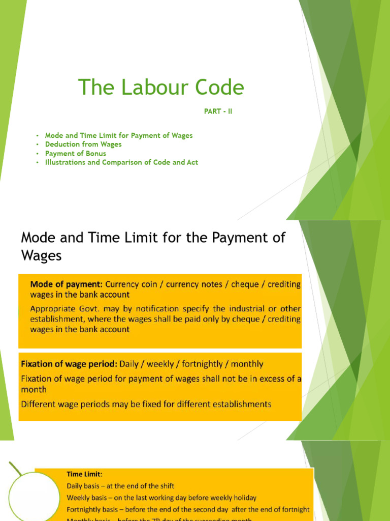 The labour code 2019 part 2 deduction payment of bonus pdf tax
