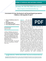Assessment of Some Biochemical and Hematological Parameters Children With Hepatitis B and C