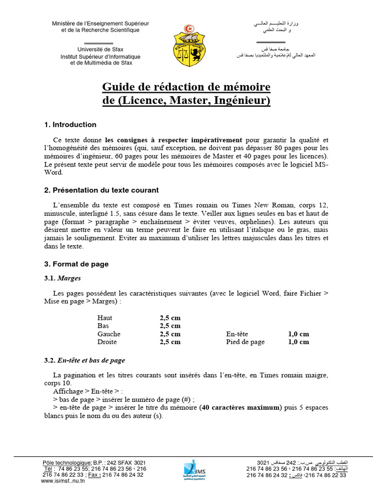 Guide de rédaction de mémoire ISIMSF | PDF | Cas d'utilisation | Guillemet