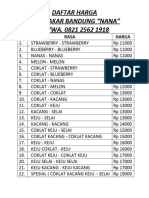 Daftar Harga Roti Bakar