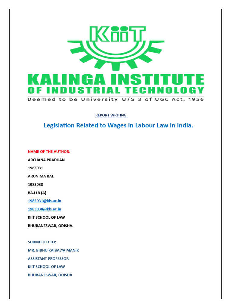 Report Writing Labour Law Pdf Employment Labour Law