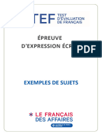 Exemples Epreuve TEF ExpressionEcrite