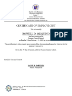 Certificate of Employment