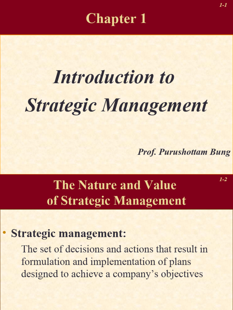 Chapter 01 | PDF | Strategic Management | Strategic Planning