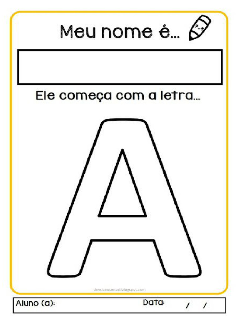 Atividades Letras Do Nome Pdf