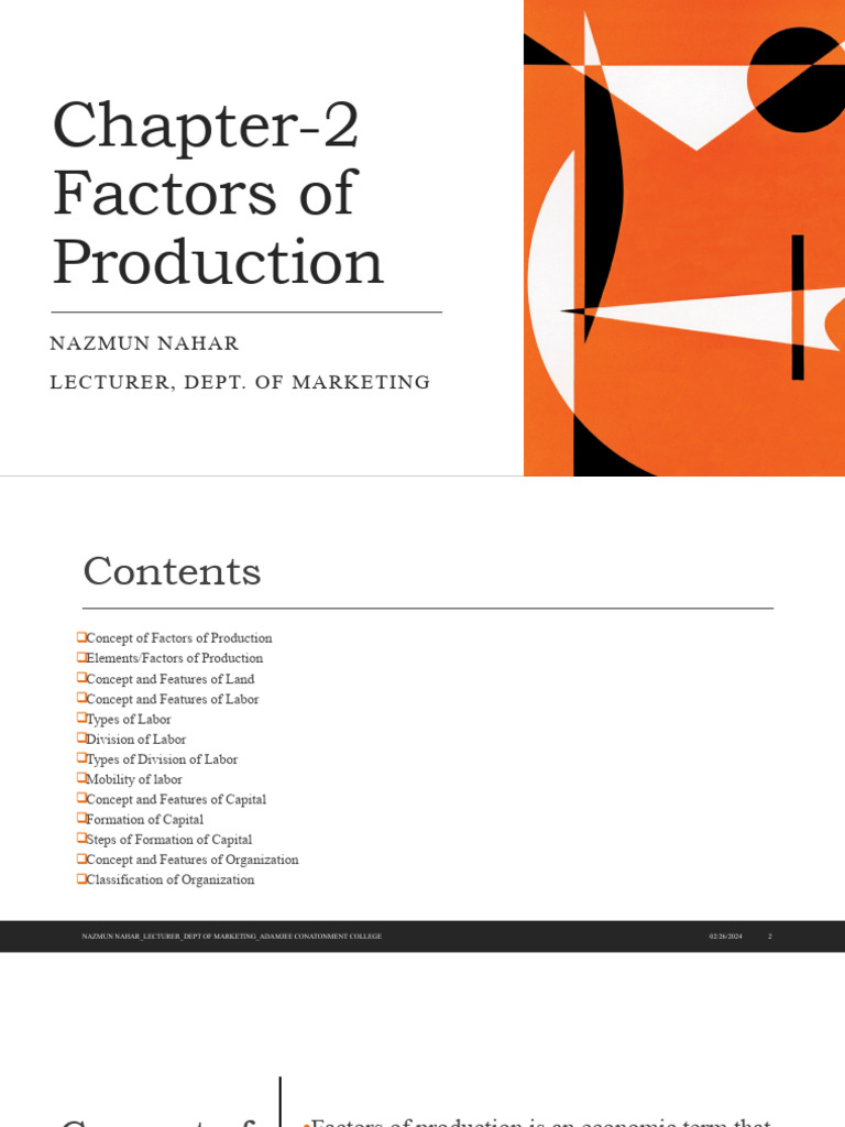 Chapter 2 Factors of Production | PDF | Labour Economics | Wealth