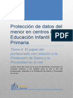 Tema 4. El Papel Del Profesorado Con Relación A La Protección de Datos y Privacidad en La Red