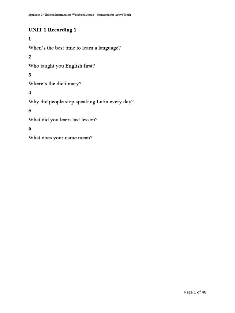 Speakout int wb script download free pdf bowling cricket genius