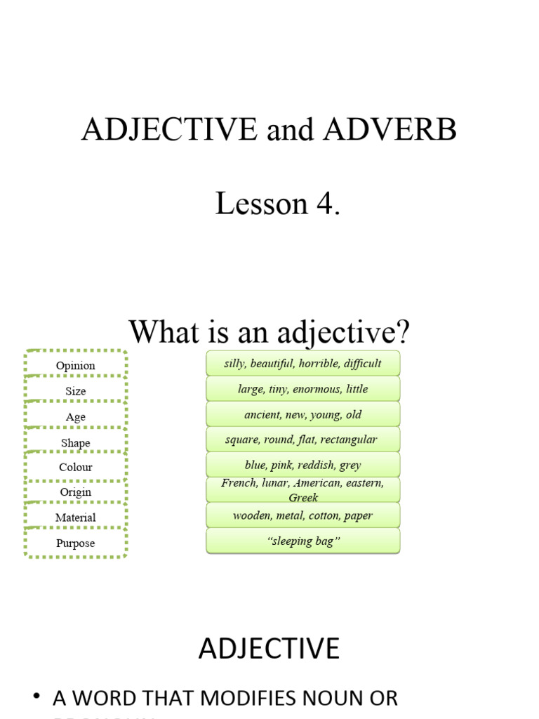 Adjective N Adverb Pdf