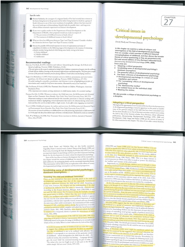 Critical Issues in Developmental Psychology | PDF