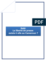 Liberté de Presse Au Cameroun Prise Une