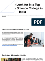 What To Look For in A Top Computer Science College in India