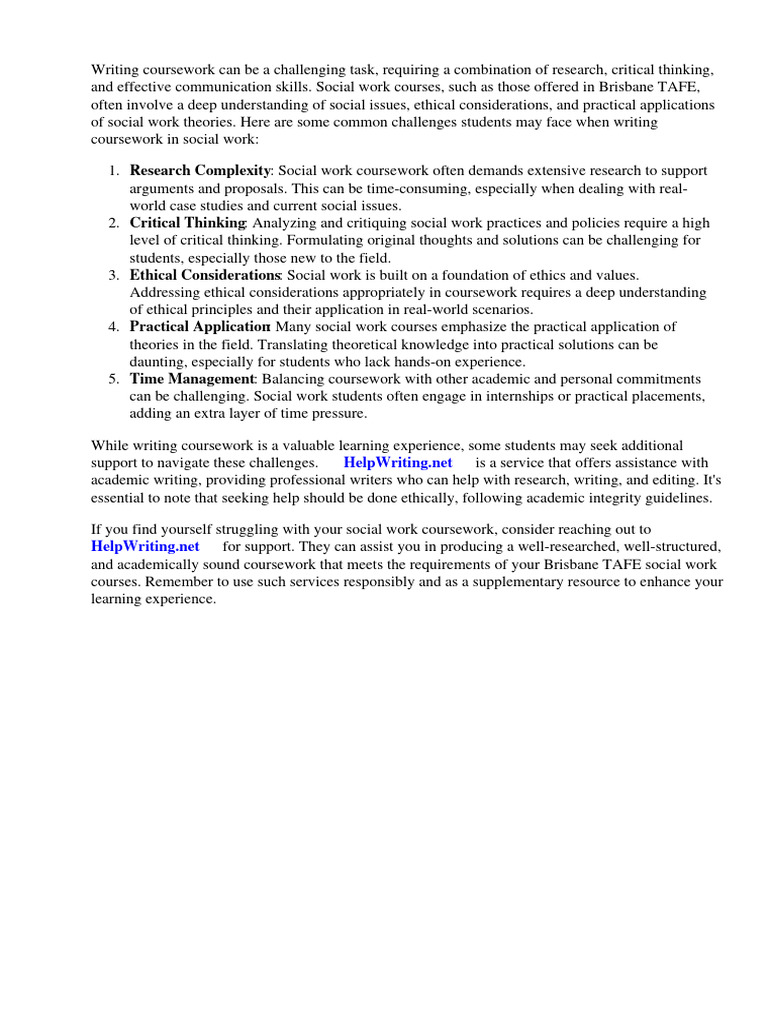Social work courses brisbane tafe pdf critical thinking social work