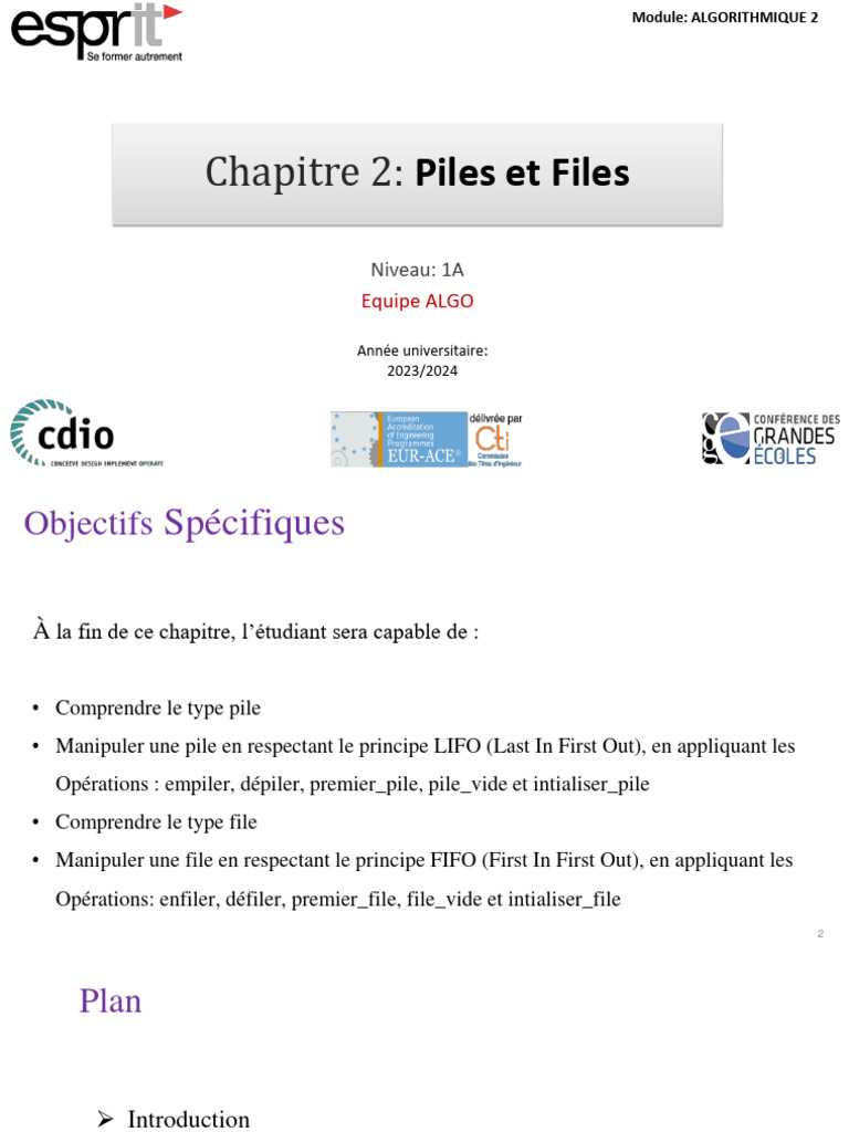 Manipulation des Piles et Files en Algo | PDF | Pointeur (programmation ...