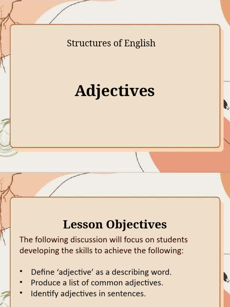 Understanding Adjectives in English | PDF | Language Arts & Discipline