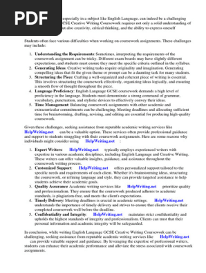 English Language Gcse Creative Writing Coursework
