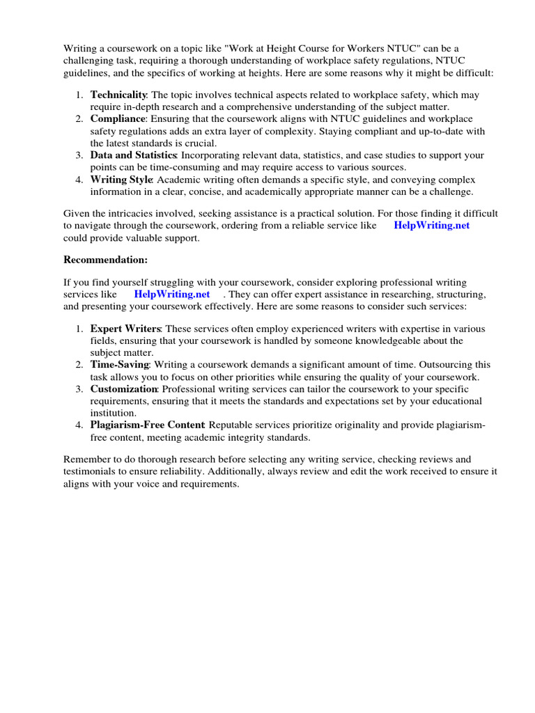 Work at Height Course For Workers Ntuc PDF Occupational Safety And Health Safety