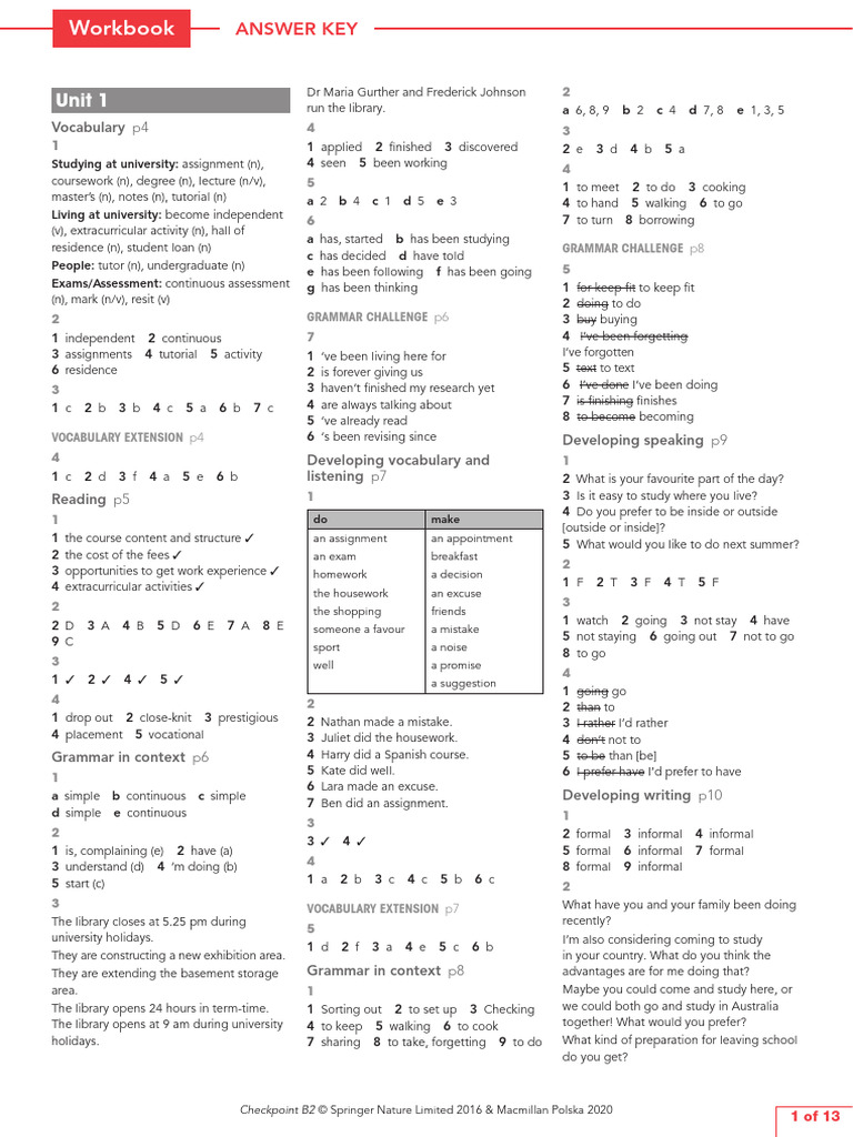 Checkpoint b2 wb answer key 231030 185151 pdf invention