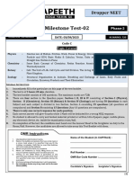 Milestone Test 02 ROI Phase 3 Dropper NEET 03-09-2023 Questions