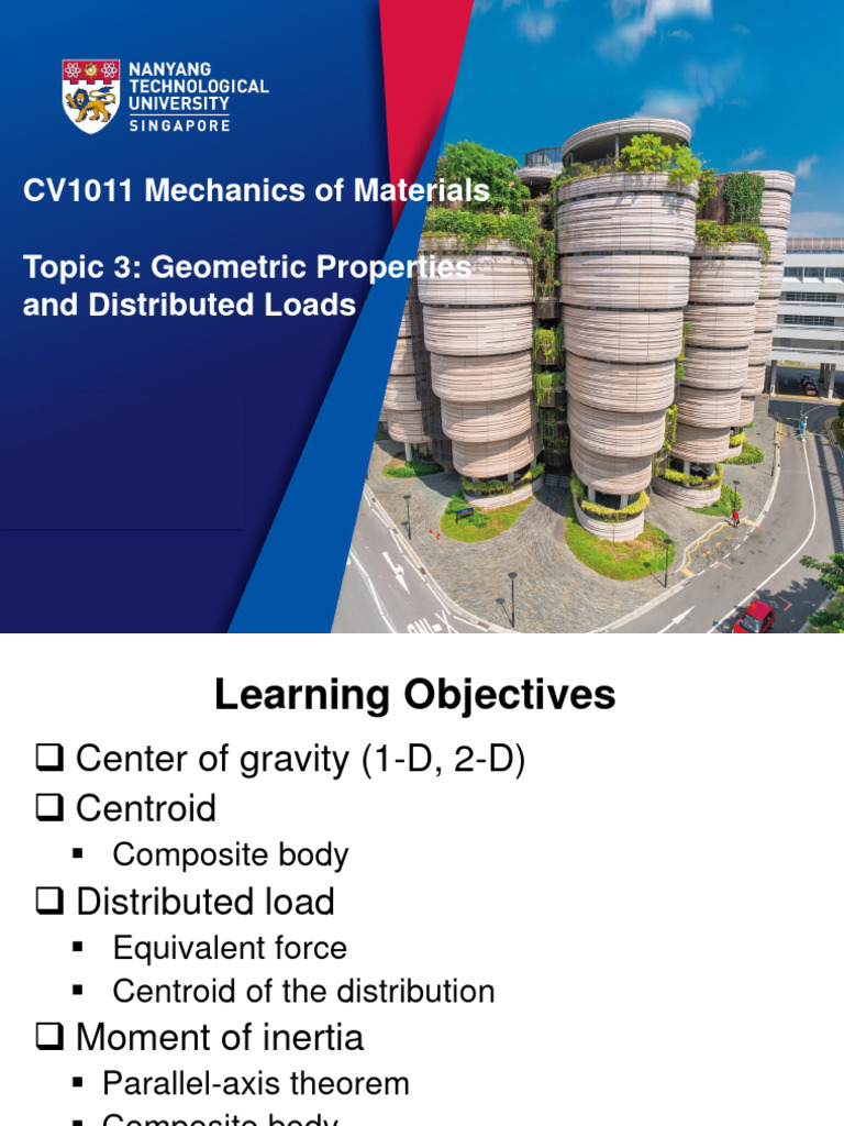 Geometric Properties & Distributed Loads | PDF | Center Of Mass | Area