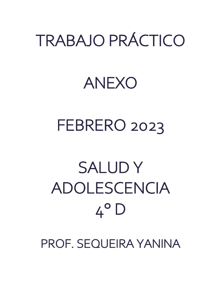 TP Anexo Salud y Adolescencia | PDF