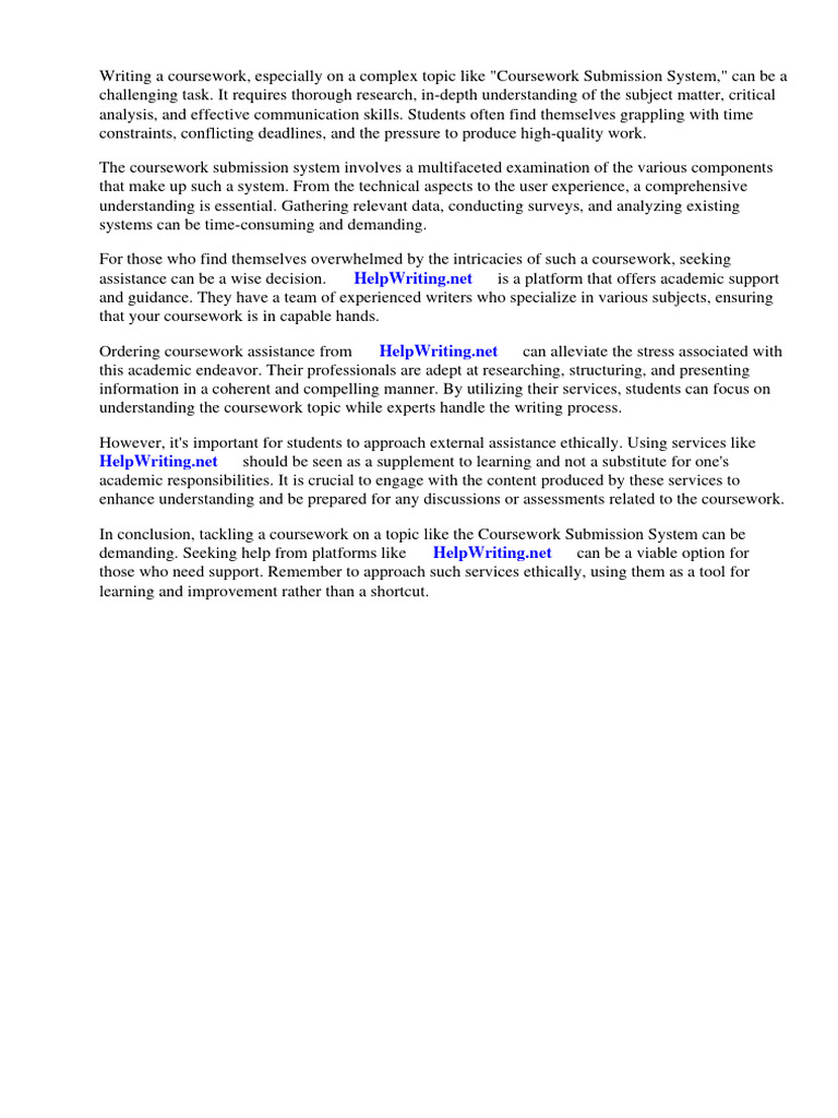 Coursework submission system pdf turnitin