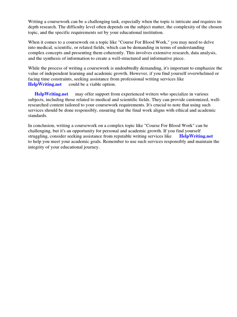 Course For Blood Work Pdf Blood Donation Blood Transfusion