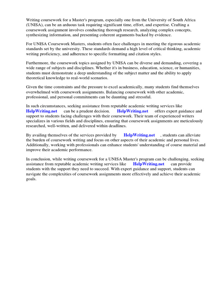 Unisa Coursework Masters | PDF | Academic Degree | Diploma