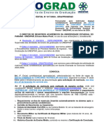 Edital Ndeg 017 2024 Dra Prograd Convocacao para Matriculas Dos Candidatos Aprovados Na Sexta Chamada Do Vestibular 2023 2024