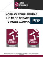 Normas Reguladoras Ligas de Desarrollo 2022 Futbol Campo