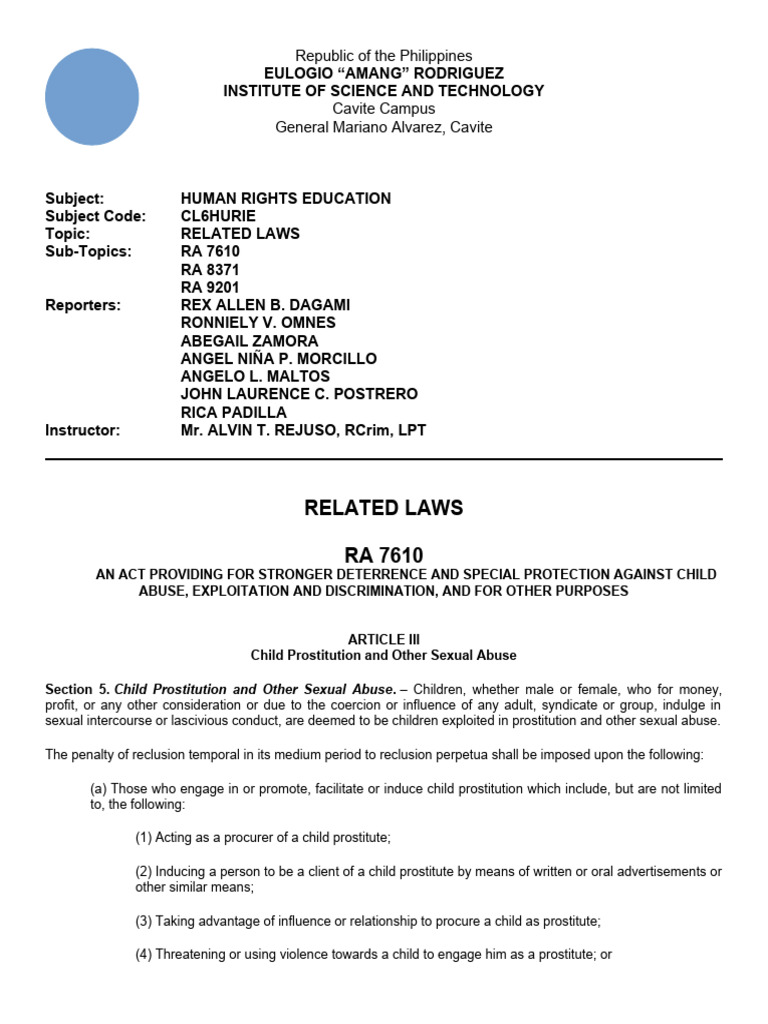 Cl6hurie Related Laws 2 WR | PDF | Justice | Crime & Violence