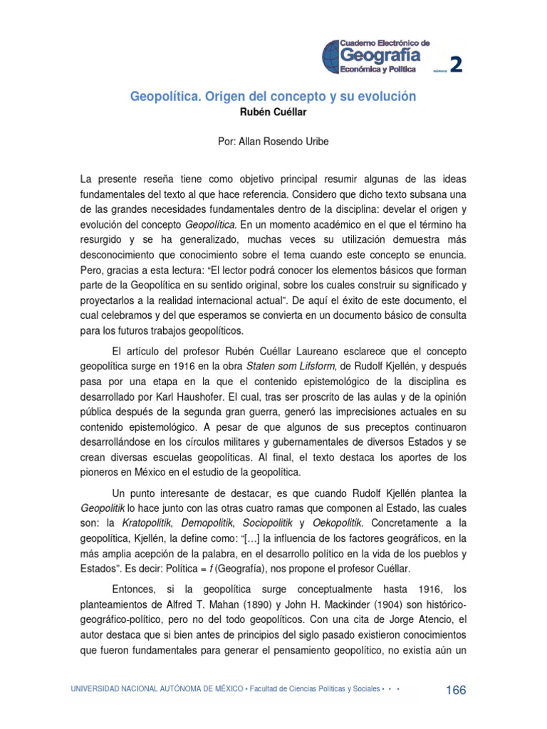 Origen y evolución de la geopolítica | PDF | Geopolítica | México