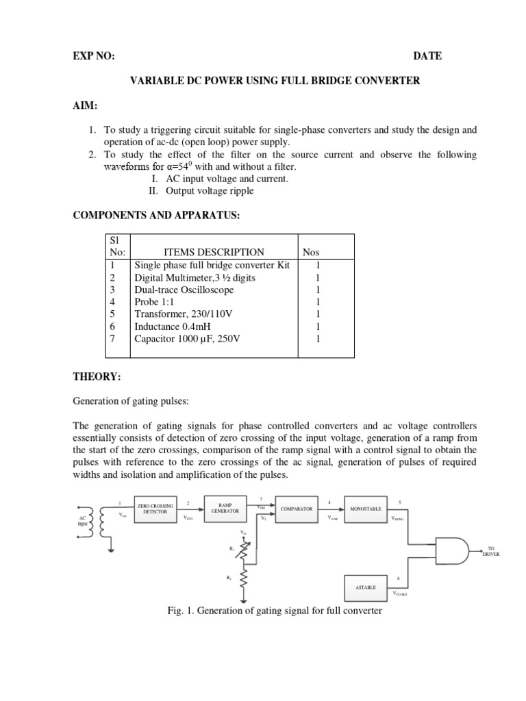 Full Bridge Converter DC Power Analysis | PDF | Rectifier | Electric Power
