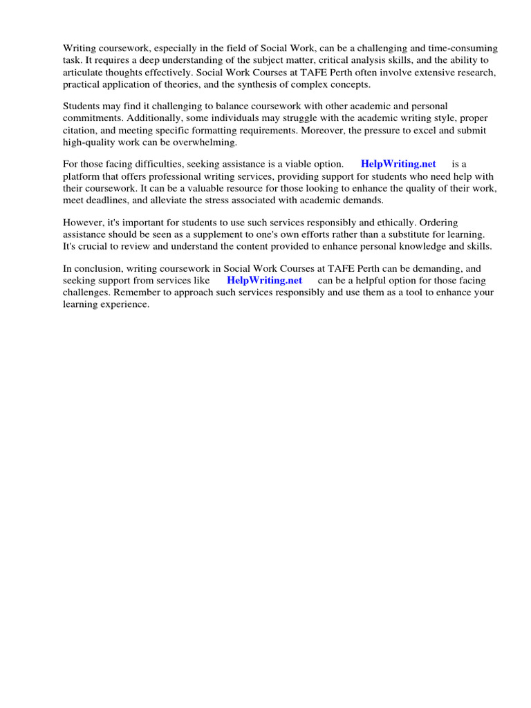 Social Work Courses Tafe Perth Download Free PDF Social Work