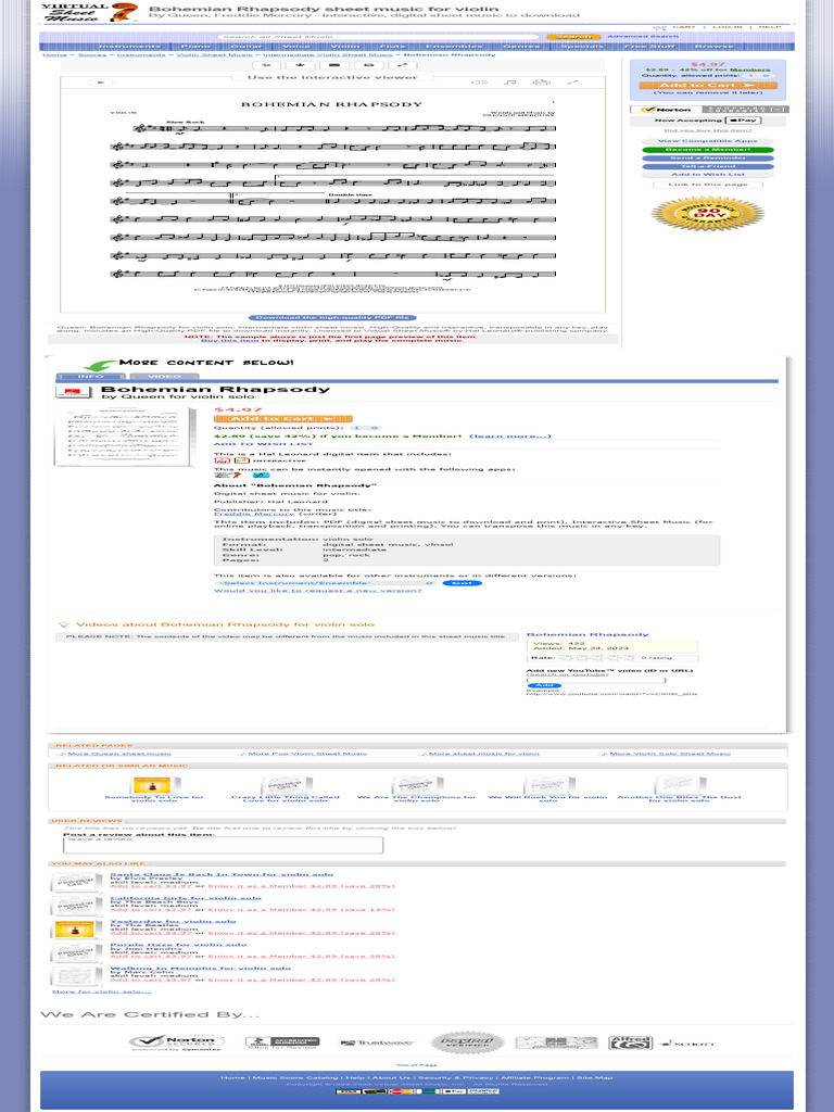 Bohemian rhapsody sheet music for violin solo pdf interactive pdf