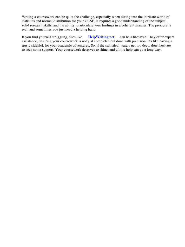 Gcse statistics coursework normal distribution pdf probability