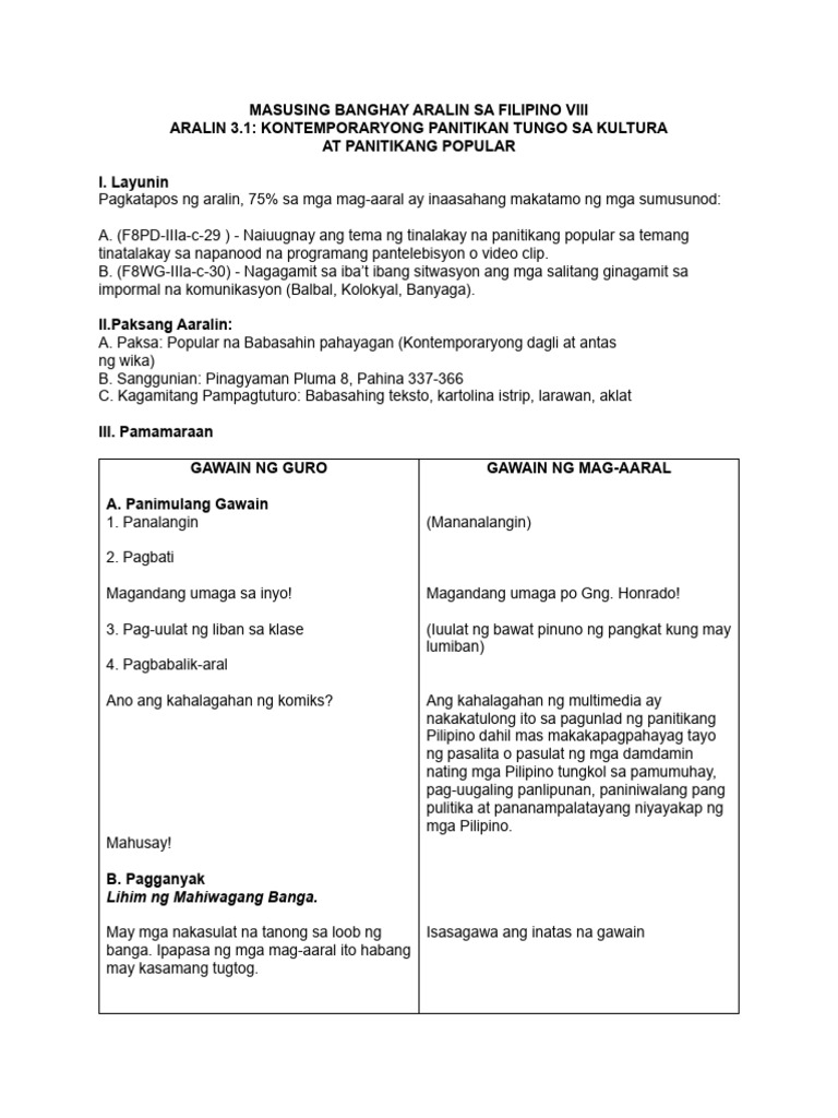 Aralin 3 Dagli | PDF