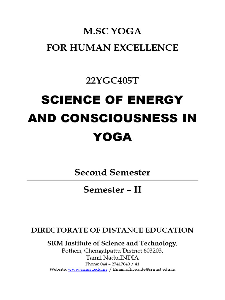 22YGC405T - Science of Energy and Consciousness in YOGA | PDF