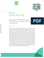 Education Note Optimizing Learning For Development of An Appropriate Set of Competences
