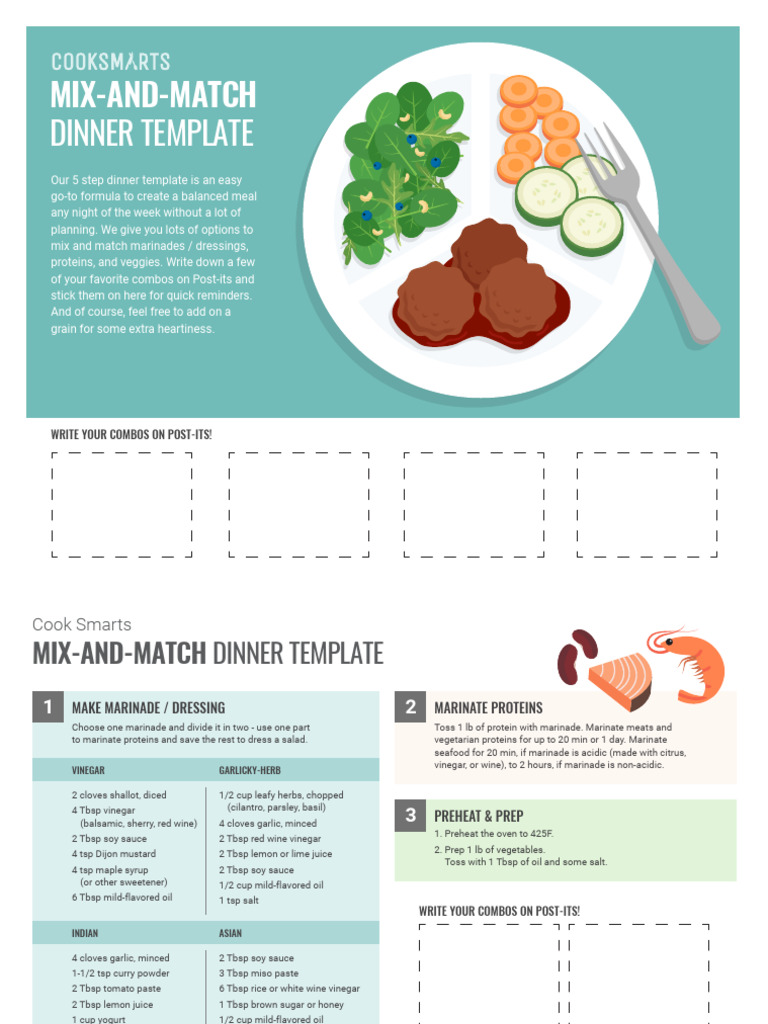 Mix-and-Match Dinner Guide | PDF