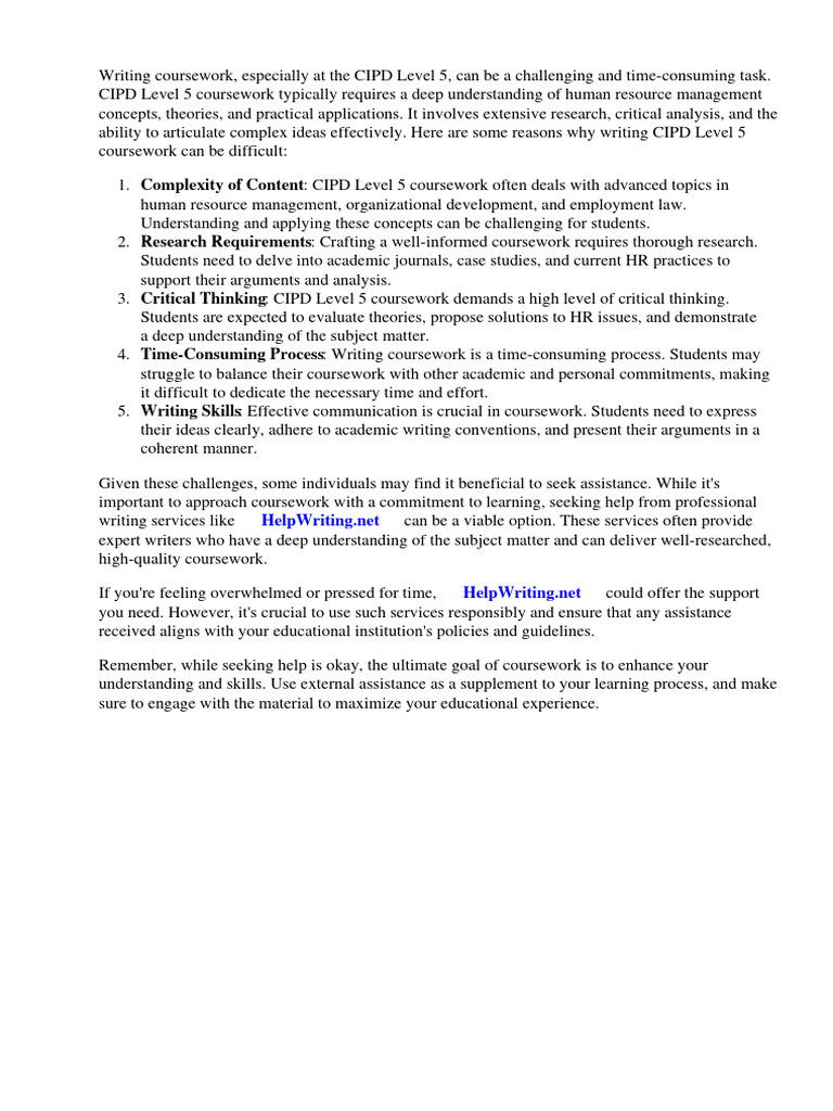 Cipd Level 5 Coursework | PDF | Learning | Critical Thinking